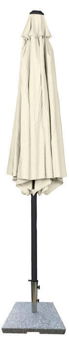 Parasoll med sveiv og tilt beige Ø300 x H247 cm - Sunlife